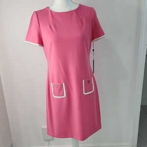 Tommy Hilfiger Pink Mini Dress with White Accents